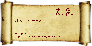 Kis Hektor névjegykártya